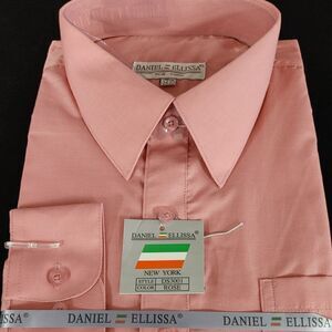 MEN'S BASIC FULL CUT ROSE DRESS SHIRT BY DANIEL ELLISSA. 18.5 X 34-35.